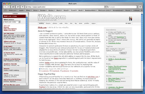 Safari, with a sidebar.