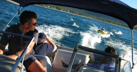 Toobin’ on Lake Tahoe.